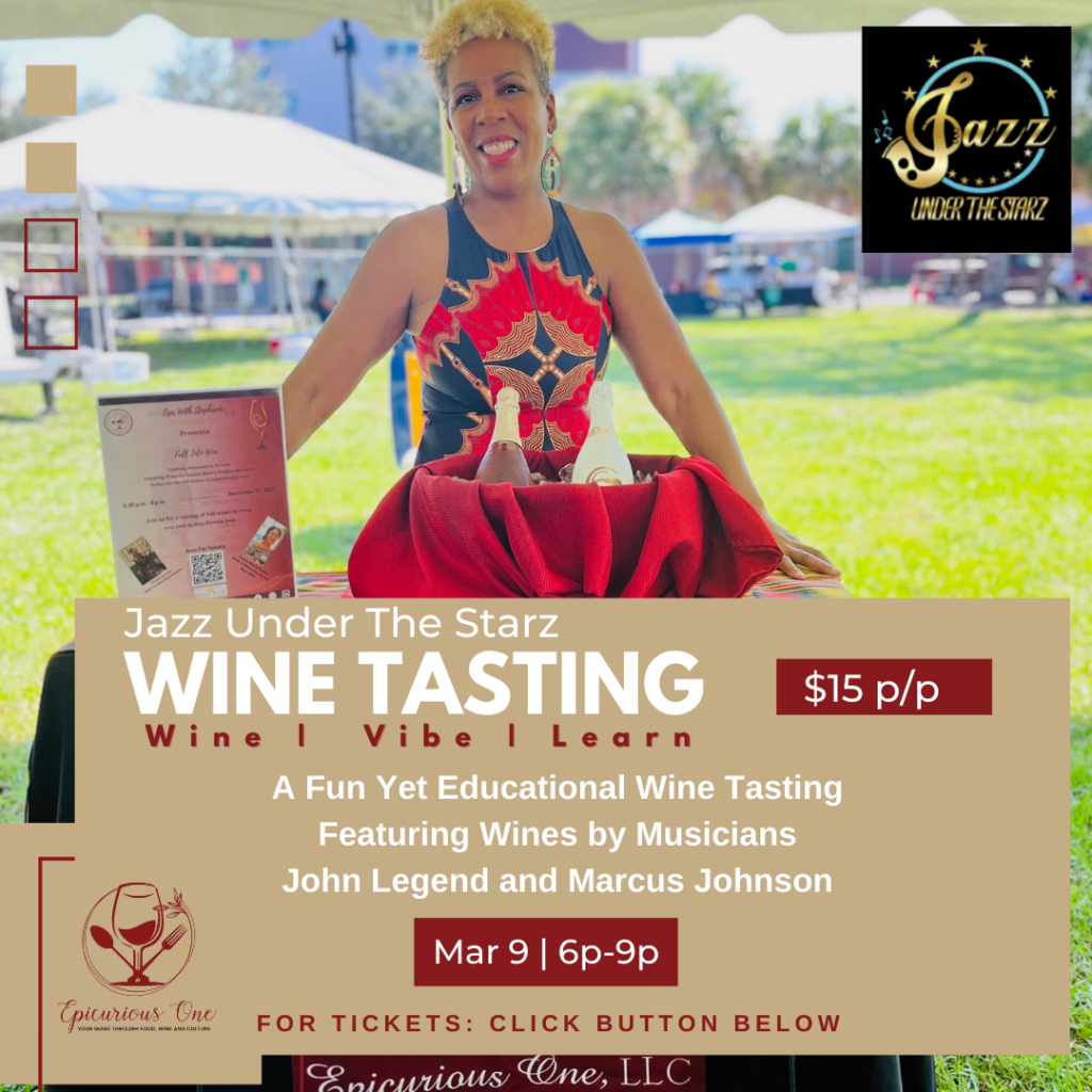 Join Stephanie Love for a wine tasting during Jazz Under the Starz on Saturday March 9